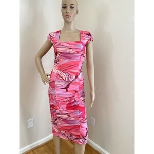 BTFL Life Bodycon Body‎ Contour Midi Ruched Mesh Dress Fitted Lined Size XS